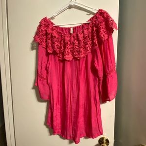 Hot Pink Off Shoulder Top